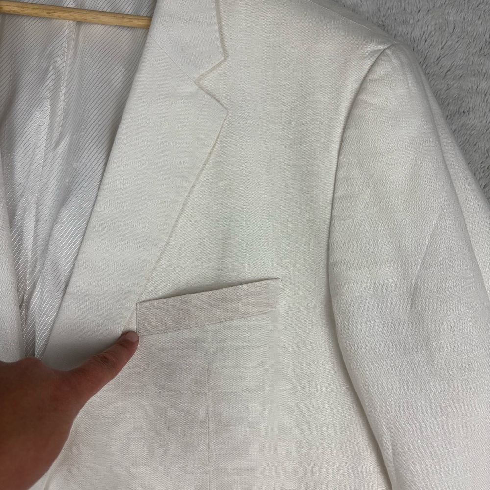 Hugo Boss White Linen Blend Sport Coat Blazer - Picture 8 of 16